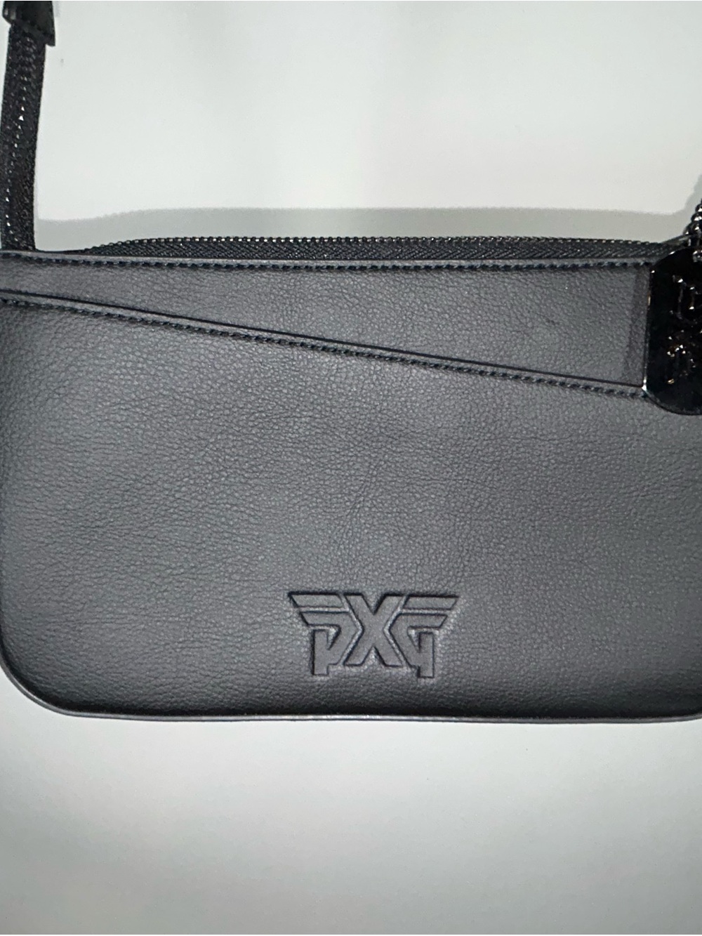 PXG Black Pebbled Leather Signature Crossbody Bag with Detachable Tags